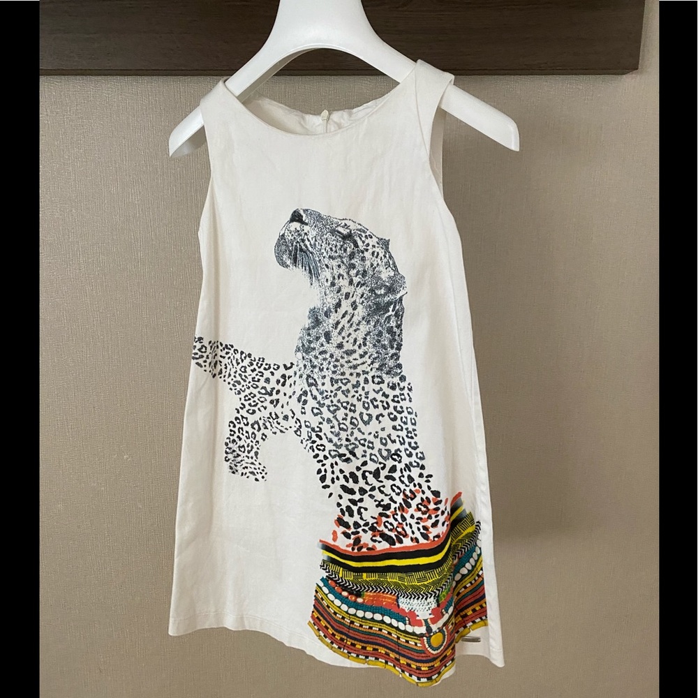 JEAN PAUL GAULTIER JUNIOR CHEETAH LEOPARD COTTON GIRLS DRESS SIZE 8